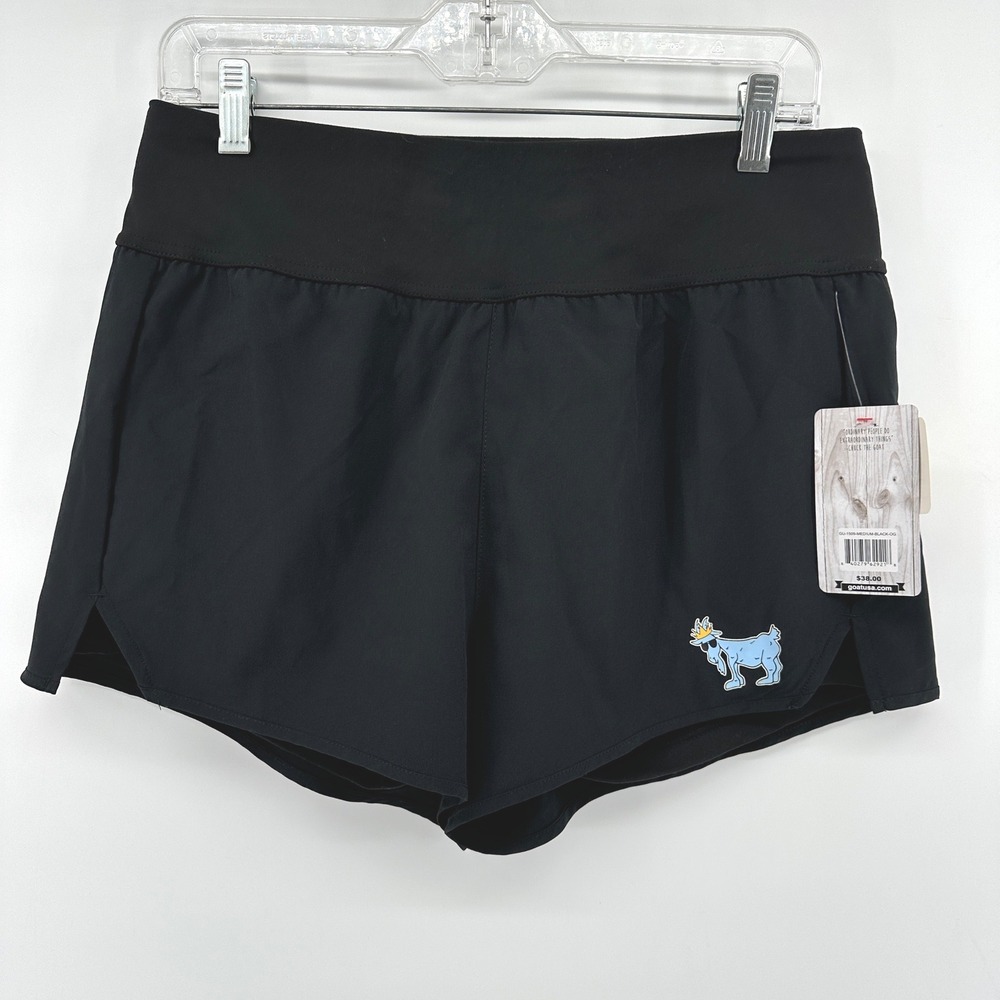 GOAT USA Womens Black Athletic Running Shorts GU-1509 Size Medium NWT